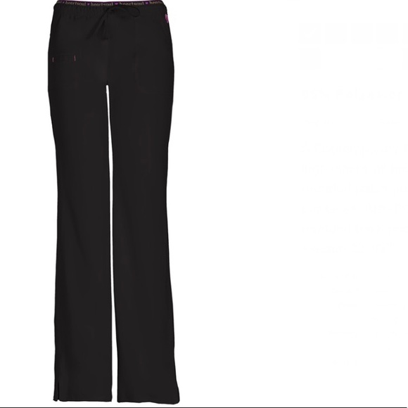 HeartSoul Lowrise Drawstring Scrub Pant (Black) - Picture 2 of 3